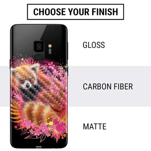 Red Panda with Flowers by Sheena Pike Galaxy S9 Skin